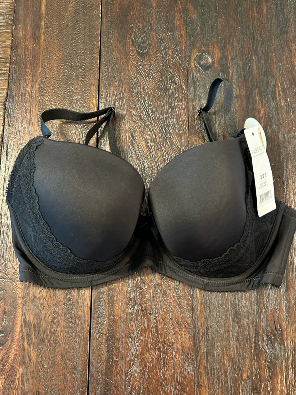 PARFAIT CASEY 2801 WOMEN'S WIRED PADDED PLUNGE SEAMLESS T-SHIRT BRA - BLACK- 32F - Picture 4 of 10